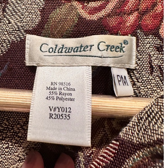 Coldwater Creek Vintage Tapestry Floral Blazer Size Medium Petite - Picture 3 of 4